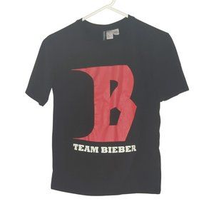 Team Justin Bieber Shirt Extra Small Black Team Stadium Concert 2017 Double Side